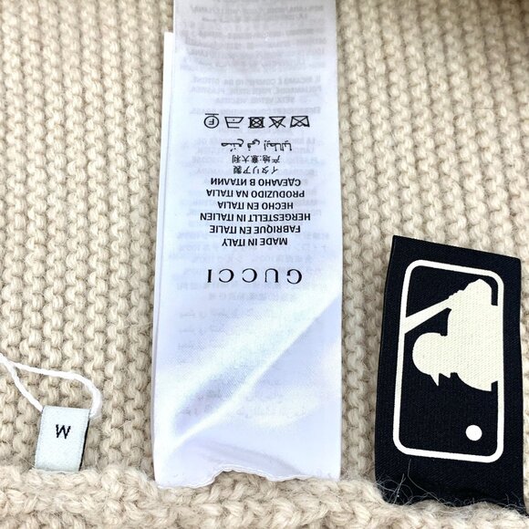 DM0093 Gucci Womens Beige Wool Knit Cardigan With NY Patch & Red Trim - Picture 7 of 8